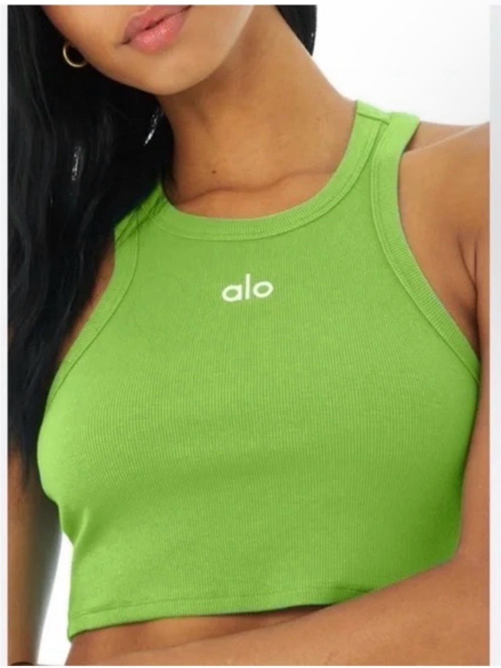 ALO Yoga Women's Aspire Tank - Green Apple/White